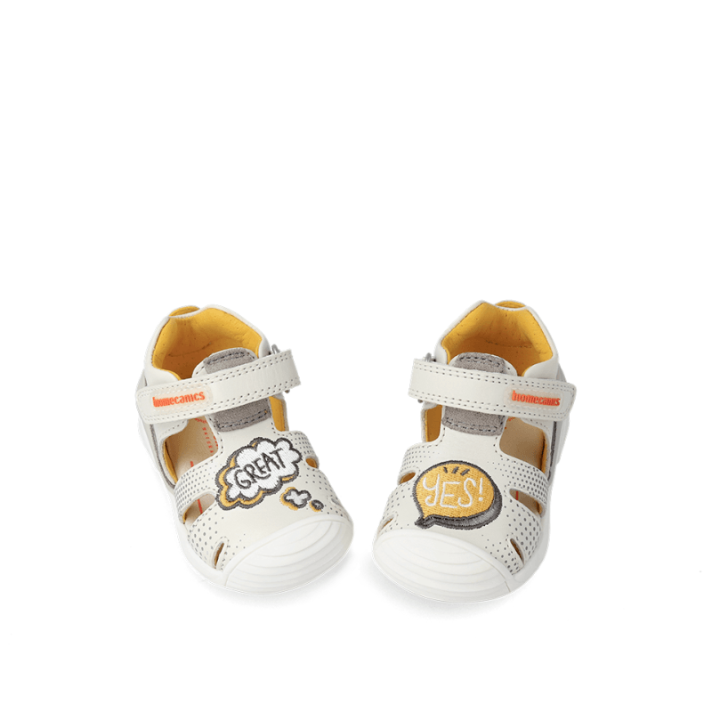Biomecanics Biomecanics Δερμάτινα Παπουτσοπέδιλα Ανατομικά για Αγόρι Λευκά Πέδιλο Αγόρι / Sandals Boy Biomecanics-SS23-232150-White-Poline-_-_-941
