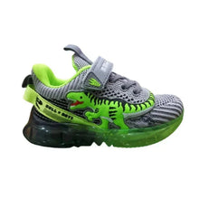 Baskets anatomiques pour enfants Bull Boys avec dinosaures et lumières gris