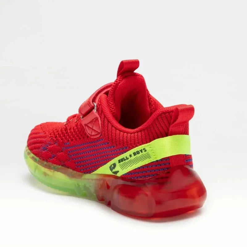 Bull Boys Bull Boys Παιδικά Ανατομικά Sneakers για Αγόρι με Δεινόσαυρους και Φωτάκια Κόκκινα Παπούτσι Αγόρι Φωτάκια / Shoes with Lights Boy Bull-Boys-SS22-BB2100-Red-Poline-_-_-105