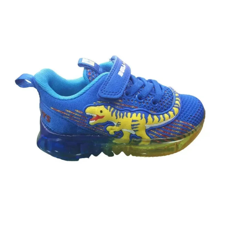 Bull Boys Bull Boys Παιδικά Ανατομικά Sneakers για Αγόρι με Δεινόσαυρους και Φωτάκια Γαλάζιο Παπούτσι Αγόρι Φωτάκια / Shoes with Lights Boy Bull-Boys-SS22-BB2103-Royal-Poline-_-_-487