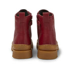 Camper Camper Δερμάτινο Παιδικό Ανατομικό Μποτάκι Αρβυλάκι Κορδόνι με Φερμουάρ στο Πλάι για Κορίτσια Κόκκινο Μποτάκι Κορίτσι / Boots Girl Camper-AW22-K900179-011-Bordeaux-Poline-_-_-308