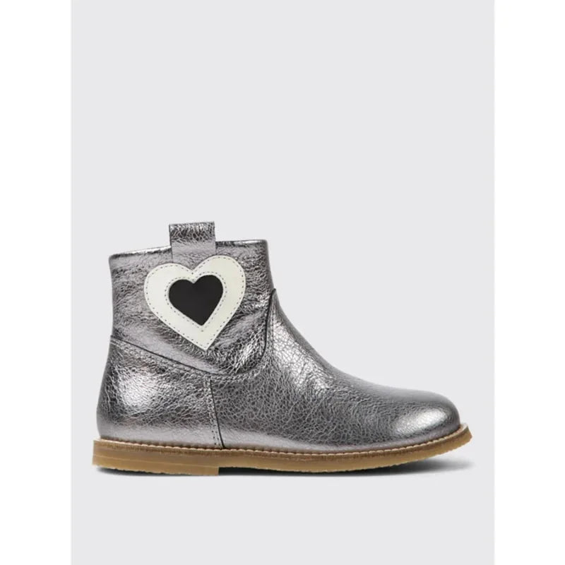 Camper Camper Δερμάτινα Παιδικά Μποτάκια με Φερμουάρ για Κορίτσια Ασημί Μποτάκι Κορίτσι / Boots Girl Camper-AW23-K900272-004-Silver-Poline-_-_-271