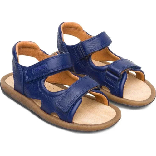 Camper Children's Leather Sandals for Boys Bicho Anatomical Navy Blue