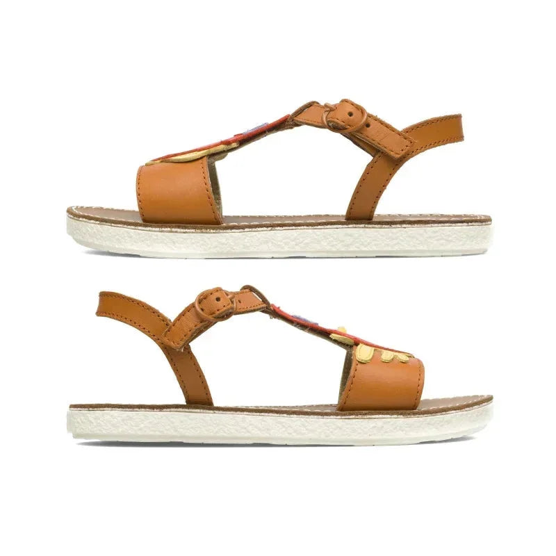 Camper Camper Παιδικά Δερμάτινα Πέδιλα Twins για Κορίτσια Ανατομικά Καφέ Πέδιλο Κορίτσι / Sandals Girl Camper-K800427-001-Brown-Poline-_-_-129