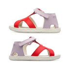 Camper Camper Παιδικά Πέδιλα Twins Δερμάτινα Ανατομικά για Κορίτσια Κόκκινα Πέδιλο Κορίτσι / Sandals Girl Camper-K800444-001-Beige-Red-Poline-_-_-245