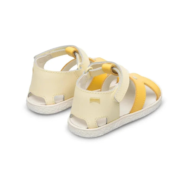 Camper Camper Παιδικά Πέδιλα Twins Δερμάτινα Ανατομικά για Κορίτσια Κίτρινα Πέδιλο Κορίτσι / Sandals Girl Camper-K800444-002-Beige-Yellow-Poline-_-_-330