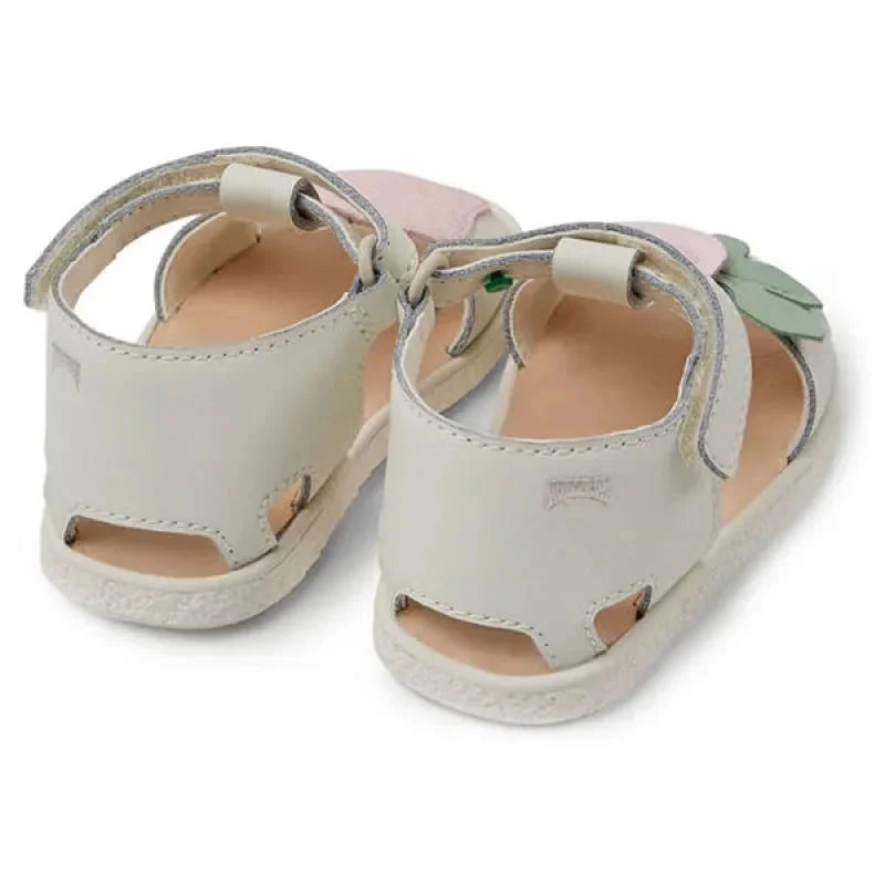 Camper Camper Παιδικά Δερμάτινα Πέδιλα Ανατομικά για Κορίτσια Λευκά Πέδιλο Κορίτσι / Sandals Girl Camper-SS22-K800473-002-White-Poline-_-_-104