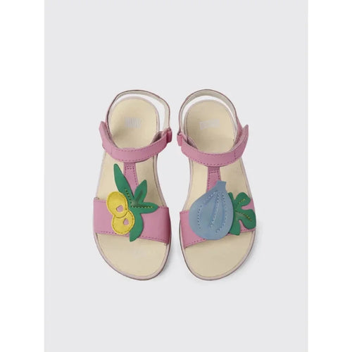 Camper Children's Anatomical Leather Sandals for Girls Pink