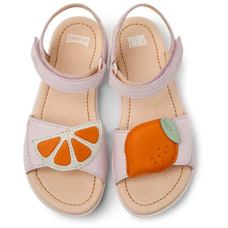 Camper Camper Παιδικά Δερμάτινα Πέδιλα Ανατομικά για Κορίτσια Ροζ Πέδιλο Κορίτσι / Sandals Girl Camper-SS22-K800483-001-Pink-Poline-_-_-917