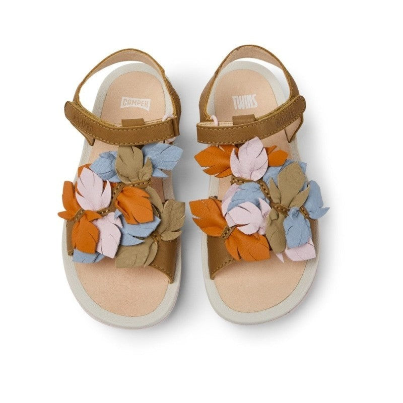 Camper Camper Παιδικά Δερμάτινα Πέδιλα Ανατομικά για Κορίτσια Καφέ Πέδιλο Κορίτσι / Sandals Girl Camper-SS22-K800502-001-Brown-Poline-_-_-170