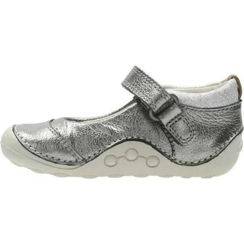 Clarks Clarks Δερμάτινη Ανατομική Soft Μπαλαρίνα για Κορίτσια Ασημί Μπαρέτα/ Ballerina / Flat Shoes Girl Clarks-26127400-Mettalic-Silver-Poline-_-_-145