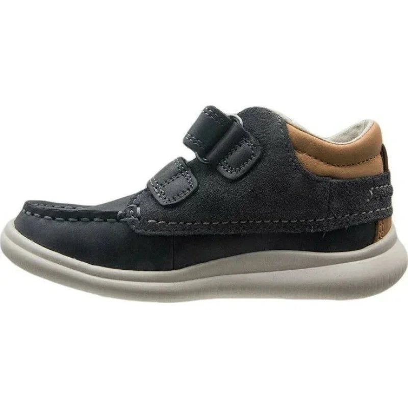 Clarks Clarks Δερμάτινο Ανατομικό Μποτάκια Tuktu για Αγόρι Γκρι Μποτάκι Αγόρι / Boots Boys Clarks-26135017-Grey-Poline-_-_-316