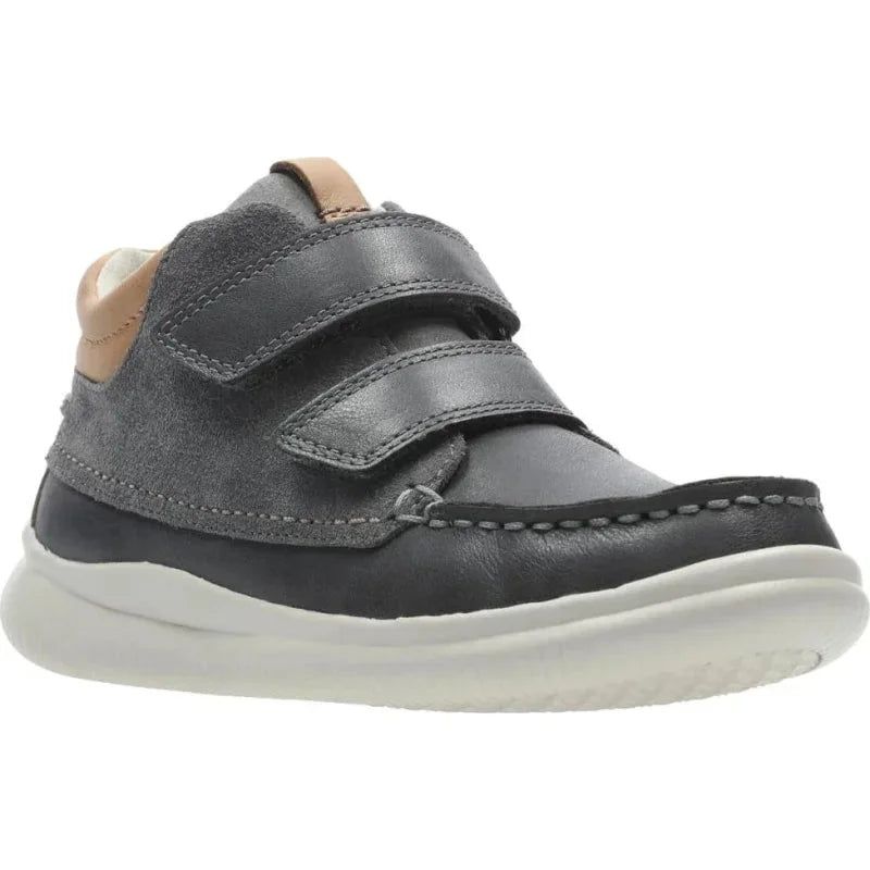 Clarks Clarks Δερμάτινο Ανατομικό Μποτάκια Tuktu για Αγόρι Γκρι Μποτάκι Αγόρι / Boots Boys Clarks-26135017-Grey-Poline-_-_-651