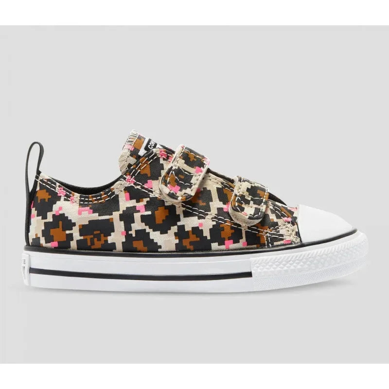 Converse All Star Converse Παιδικά Sneakers Chuck Taylor Print 2V C με Σκρατς για Κορίτσια Καφέ Πάνινα Κορίτσι / Canvas Girl Converse-770169C-Animal-Print-Poline-_-_-226