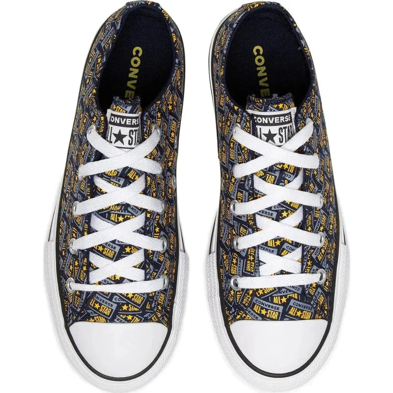 Converse All Star Converse Παιδικά Sneakers Chuck Taylor Print C για Αγόρι Πολύχρωμα Πάνινα Αγόρι /Canvas Boy Converse-Ctas-Ox-667090C-Black-Poline-_-_-526