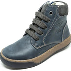 Garvalin Garvalin Παιδικό Δερμάτινο Μποτάκι με Φερμουάρ και Κορδόνια για Αγόρι Μπλε Μποτάκι Αγόρι / Boots Boys Garvalin-201451-Blue-Poline-_-_-926