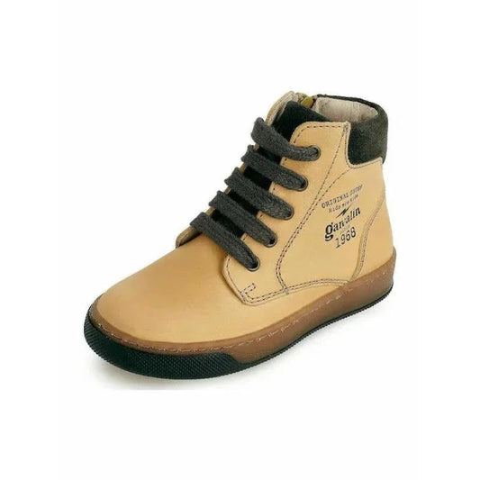 Garvalin Garvalin Παιδικό Δερμάτινο Μποτάκι με Φερμουάρ και Κορδόνια για Αγόρι Ταμπά Μποτάκι Αγόρι / Boots Boys Garvalin-201451-Brown-Poline-_-_-150