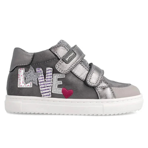 Garvalin Children's Sneaker High with Scratches for Girls Gray