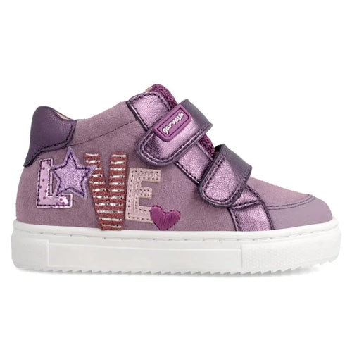 Garvalin Children's Sneaker High with Scratches for Girls Purple