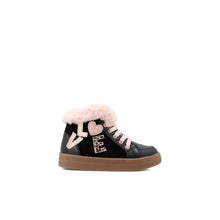 Bottines Enfant Garvalin Anatomiques en Cuir avec Lacets et Fermeture Éclair Latérale Noir