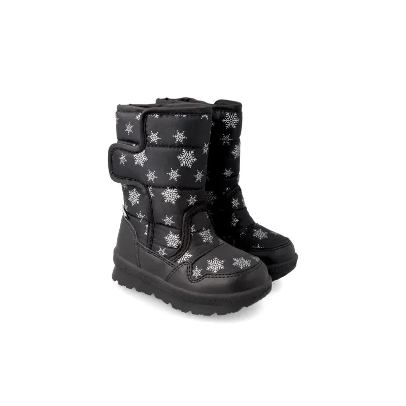 Garvalin Garvalin Παιδικά Μποτάκια Χιονιού με Σκρατς Μαύρα Χιονιού Κορίτσι / Snowboots Girl Garvalin-AW23-221851-Black-Poline-_-_-394