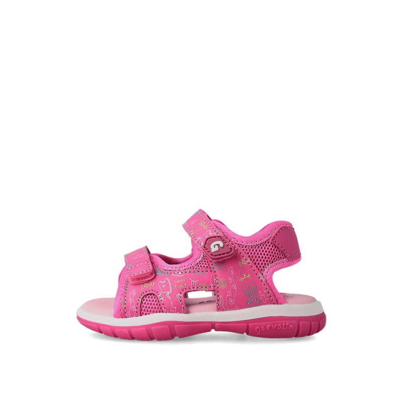 Garvalin Garvalin Παιδικά Ανατομικά Πέδιλα για Κορίτσια Φούξια Πέδιλο Κορίτσι / Sandals Girl Garvalin-SS23-232806-Fuchsia-Poline-_-_-458