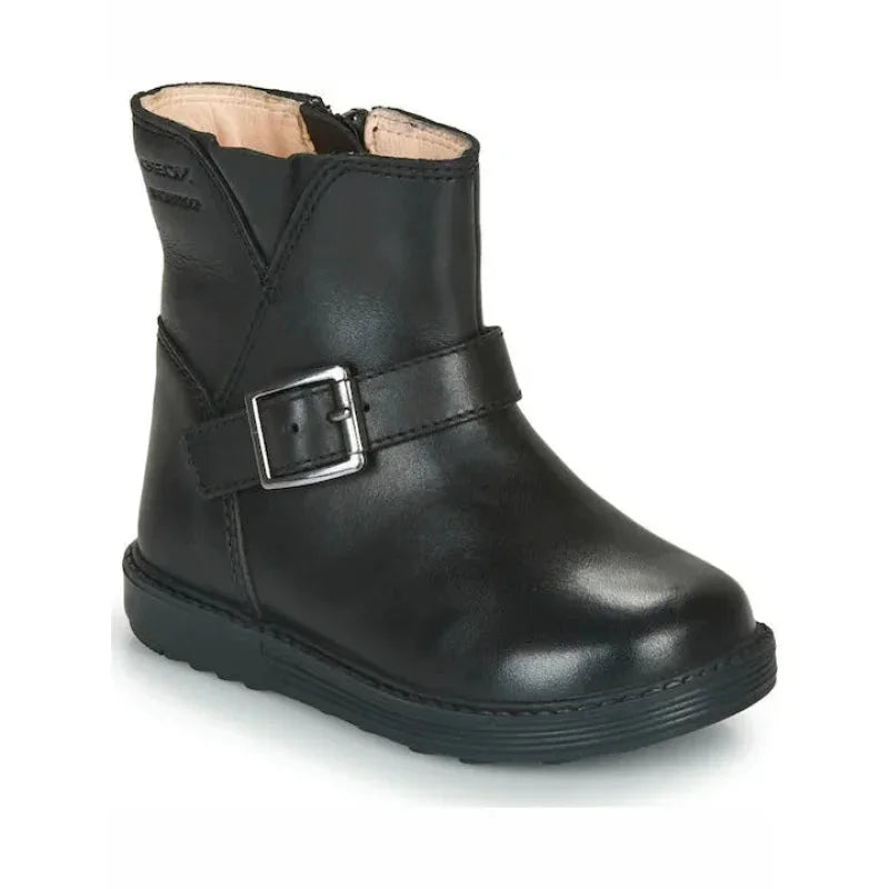 Geox Geox B Hynde G Δερμάτινα Παιδικά Μποτάκια Χιονιού με Φερμουάρ Μαύρα Μποτάκι Κορίτσι / Boots Girl Geox-AW23-B943MA-00043-C9999-Black-Poline-_-_-697