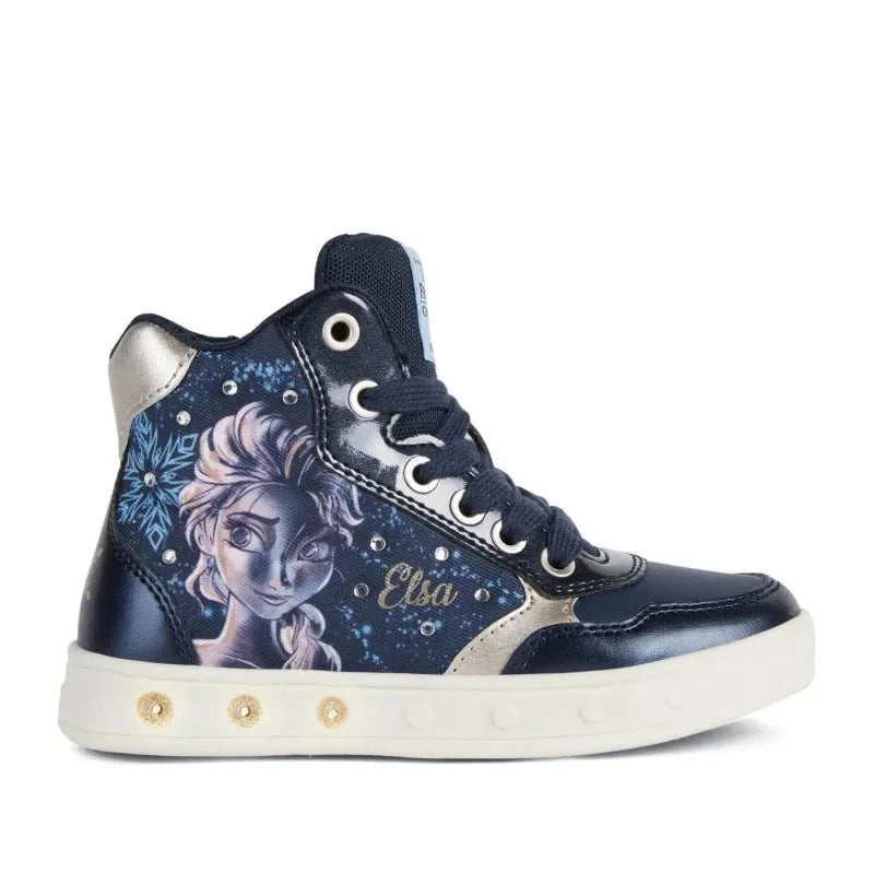 Geox Geox Παιδικά Sneakers High Frozen με Φωτάκια για Κορίτσια Navy Μπλε Παπούτσι Κορίτσι Φωτάκια / Shoes with Lights Girl Geox-AW23-J268WE-0ANAJ-C4256-Navy-Poline-_-_-813