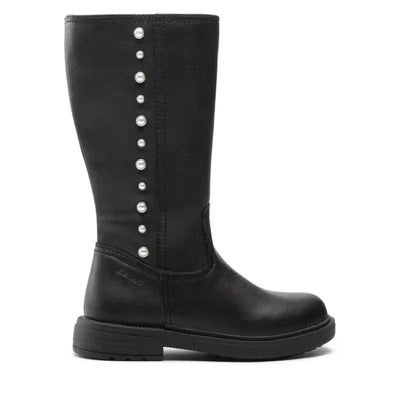 Geox Geox Eclair Ανατομικές Παιδικές Μπότες με Φερμουάρ Μαύρες Μποτάκι Κορίτσι / Boots Girl Geox-AW23-J269QO-000BC-C9999-Black-Poline-_-_-438