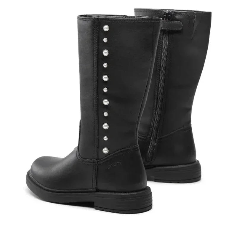 Geox Geox Eclair Ανατομικές Παιδικές Μπότες με Φερμουάρ Μαύρες Μποτάκι Κορίτσι / Boots Girl Geox-AW23-J269QO-000BC-C9999-Black-Poline-_-_-824