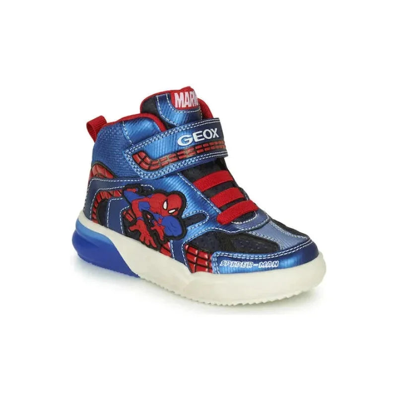 Geox Geox Spiderman Παιδικά Sneakers High Ανατομικά με Φωτάκια Μπλε Παπούτσι Αγόρι Φωτάκια / Shoes with Lights Boy Geox-AW23-J269YC-011CE-C4226-Navy-Poline-_-_-340