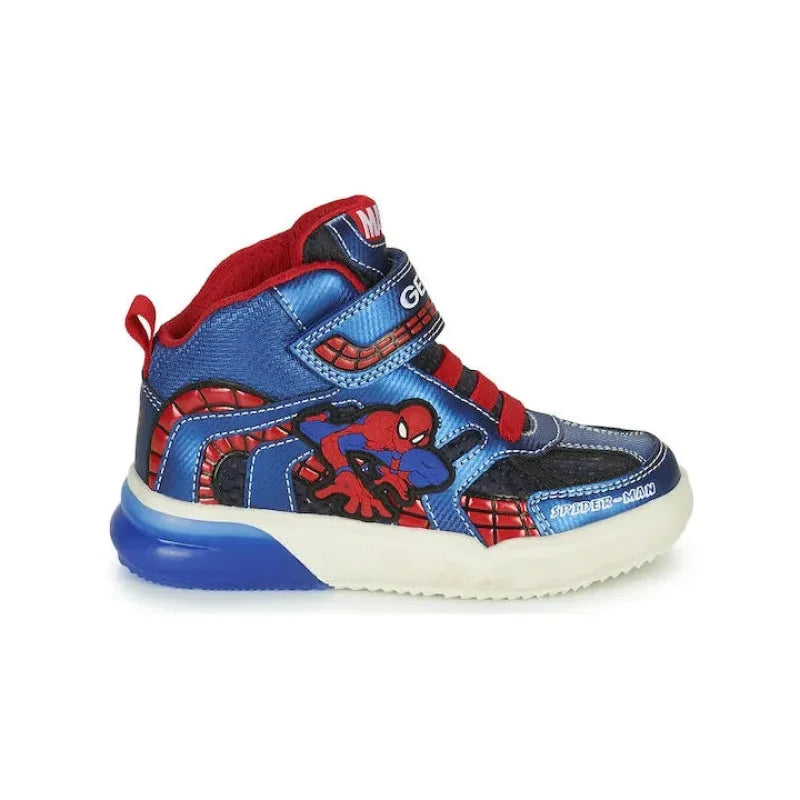 Geox Geox Spiderman Παιδικά Sneakers High Ανατομικά με Φωτάκια Μπλε Παπούτσι Αγόρι Φωτάκια / Shoes with Lights Boy Geox-AW23-J269YC-011CE-C4226-Navy-Poline-_-_-82