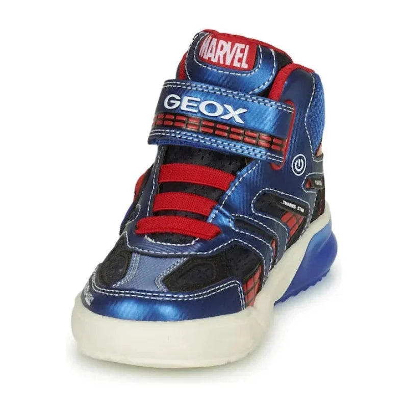Geox Geox Spiderman Παιδικά Sneakers High Ανατομικά με Φωτάκια Μπλε Παπούτσι Αγόρι Φωτάκια / Shoes with Lights Boy Geox-AW23-J269YC-011CE-C4226-Navy-Poline-_-_-884