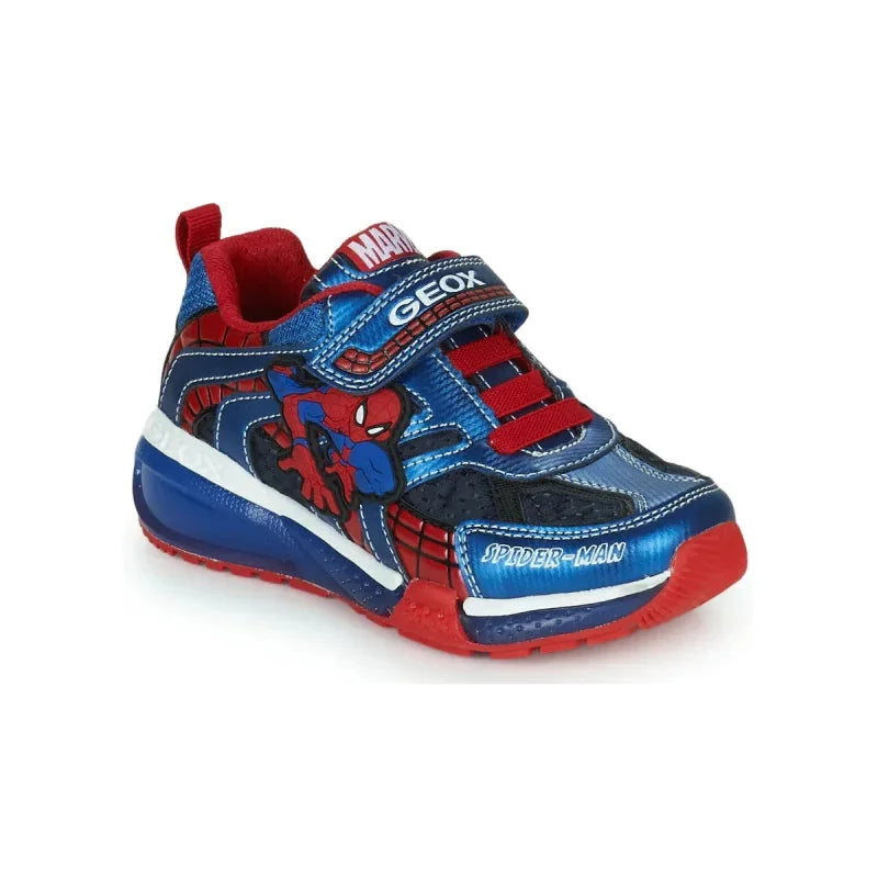 Geox Geox Παιδικά Sneakers Ανατομικά Spiderman με Φωτάκια Navy Μπλε Παπούτσι Αγόρι Φωτάκια / Shoes with Lights Boy Geox-AW23-J26FEB-011CE-C4226-Blue-Red-Poline-_-_-110
