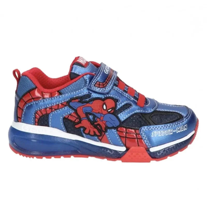 Geox Geox Παιδικά Sneakers Ανατομικά Spiderman με Φωτάκια Navy Μπλε Παπούτσι Αγόρι Φωτάκια / Shoes with Lights Boy Geox-AW23-J26FEB-011CE-C4226-Blue-Red-Poline-_-_-527