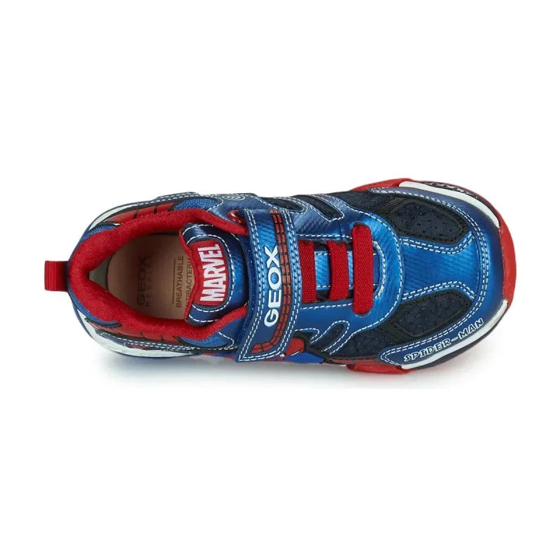 Geox Geox Παιδικά Sneakers Ανατομικά Spiderman με Φωτάκια Navy Μπλε Παπούτσι Αγόρι Φωτάκια / Shoes with Lights Boy Geox-AW23-J26FEB-011CE-C4226-Blue-Red-Poline-_-_-795