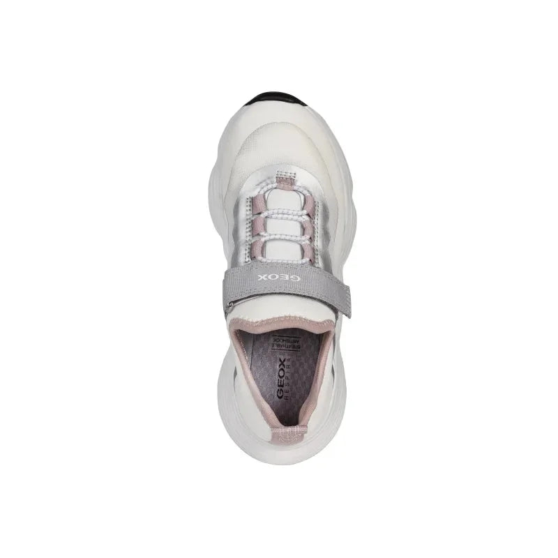 Geox Geox Παιδικά Sneakers Ανατομικά για Κορίτσι Λευκό Ασημί Sneaker Κορίτσι / Sneaker Girl Geox-J15CNA-01415-C0007-White-Silver-Poline-_-_-319