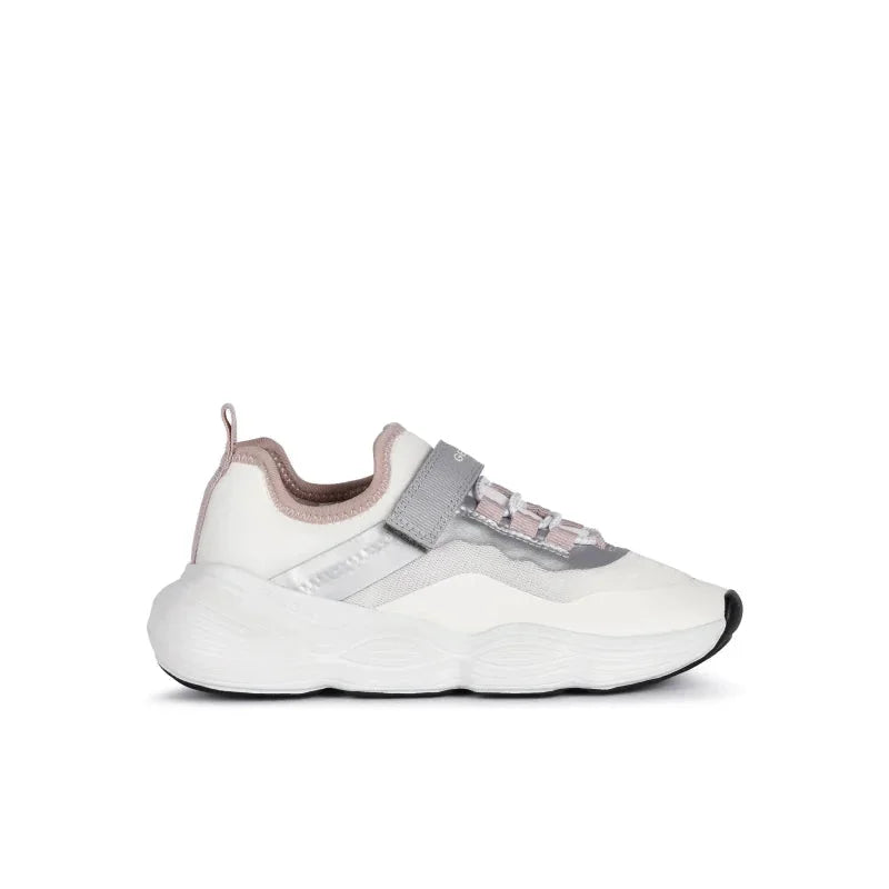 Geox Geox Παιδικά Sneakers Ανατομικά για Κορίτσι Λευκό Ασημί Sneaker Κορίτσι / Sneaker Girl Geox-J15CNA-01415-C0007-White-Silver-Poline-_-_-419