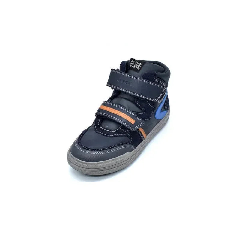 Geox Geox Παιδικά Δερμάτινα Μποτάκια με Σκρατς για Αγόρια Σκούρο μπλε Μποτάκι Αγόρι / Boots Boys Geox-J54A4E-05422-C4226-Navy-Royal-Poline-_-_-602