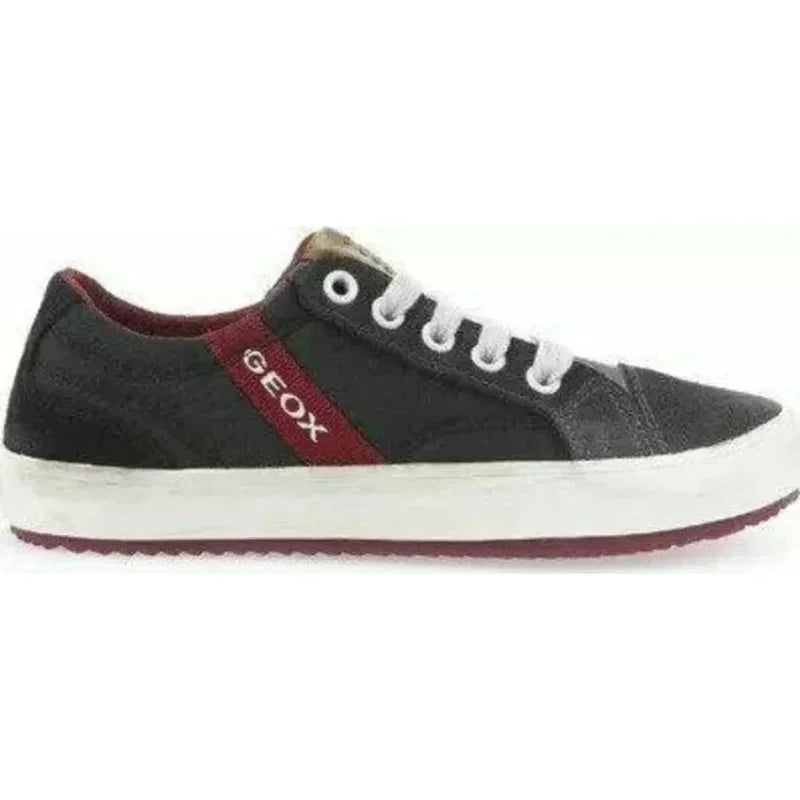 Geox Geox Alonisso Παιδικά Δερμάτινα Sneakers με Κορδόνι για Αγόρια Μαύρα Sneaker Αγόρι / Sneaker Boys Geox-J642CA-0FU22-Black-Poline-_-_-770