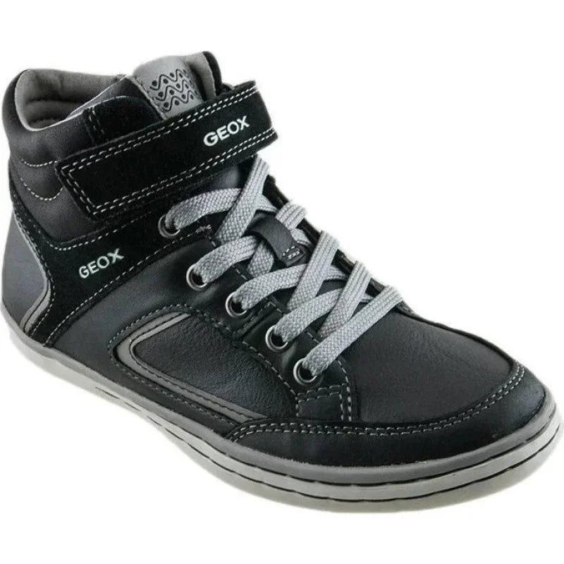 Geox Geox Παιδικά Sneakers High Ανατομικά με Σκρατς για Αγόρι Μαύρα Μποτάκι Αγόρι / Boots Boys Geox-J64B6A-0BCCL-C0017-Black-Poline-_-_-884