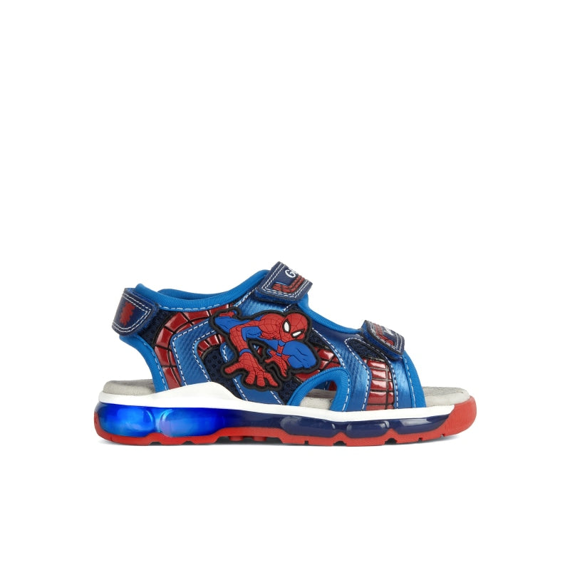 Geox Geox Παιδικά Πέδιλα Spiderman Ανατομικά με Σκρατς & Φωτάκια Μπλε Πέδιλο Αγόρι Φωτάκια / Sandal Boy Lights Geox-SS23-J350QA-014CE-C4226-Navy-Royal-Poline-_-_-342