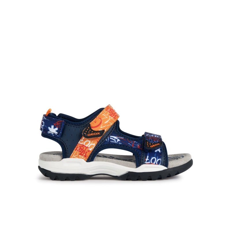 Geox SS23 J350RB 01454 C0820 Navy Orange Poline παιδικά υποδήματα 