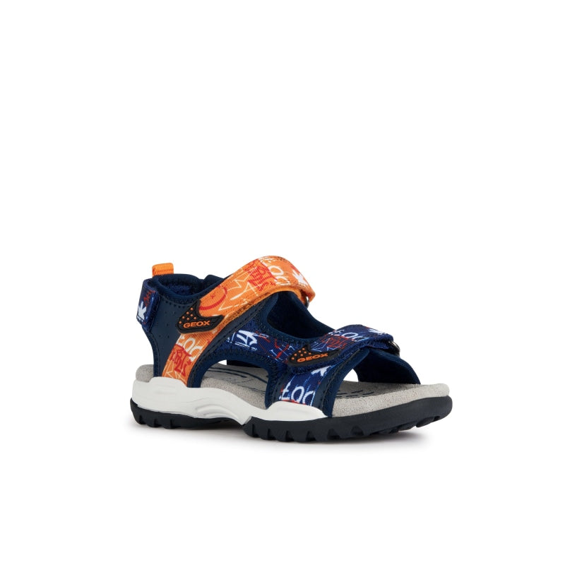 Geox SS23 J350RB 01454 C0820 Navy Orange Poline παιδικά υποδήματα 