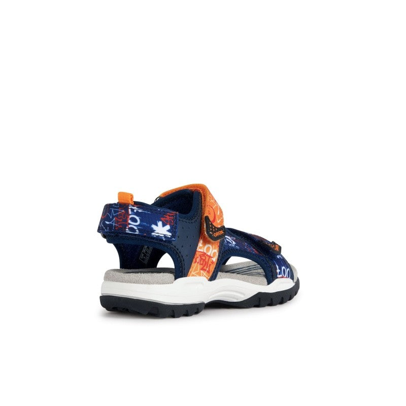 Geox SS23 J350RB 01454 C0820 Navy Orange Poline παιδικά υποδήματα 