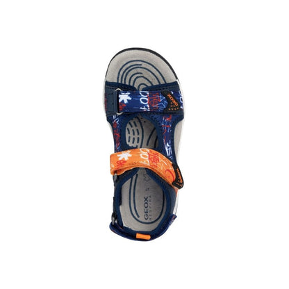 Geox SS23 J350RB 01454 C0820 Navy Orange Poline παιδικά υποδήματα 