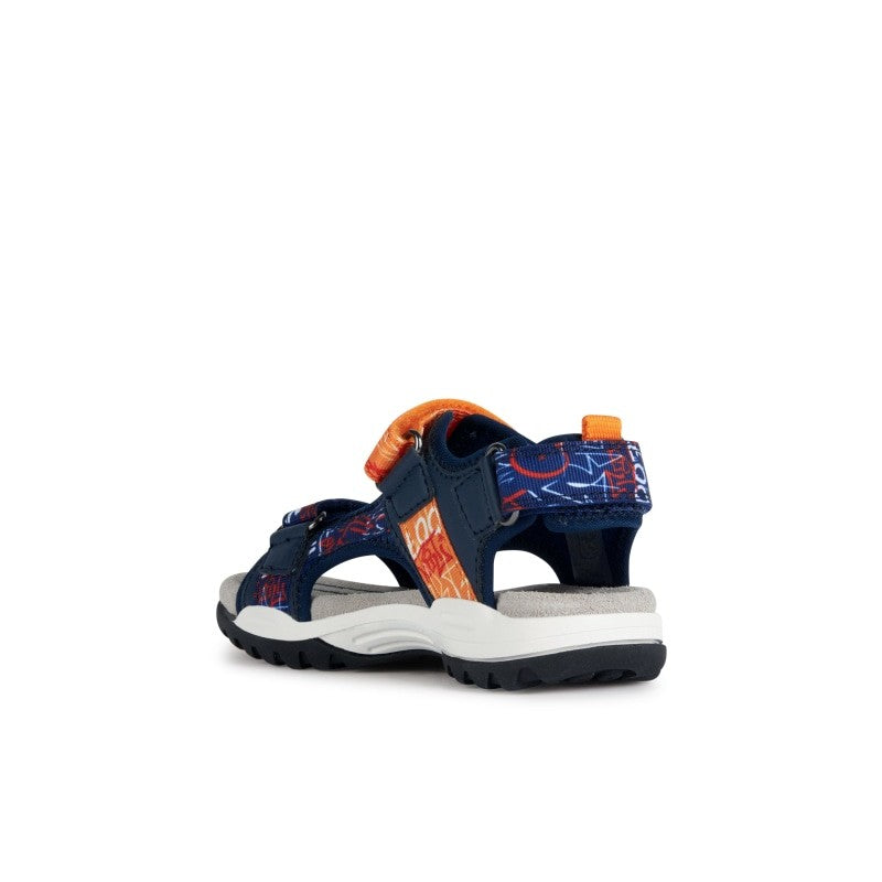 Geox SS23 J350RB 01454 C0820 Navy Orange Poline παιδικά υποδήματα 