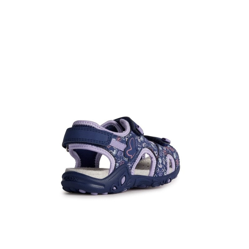 Geox SS23 J35GRD 0CE15 CF48E Navy Lilac Poline παιδικά υποδήματα 