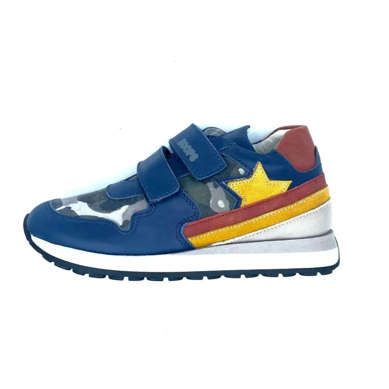 Hoops Hoops Δερμάτινα Χειροποιήτα Ανατομικά Μποτάκια για Αγόρι Μπλε Μποτάκι Αγόρι / Boots Boys Hoops-4775-Navy-Poline-_-_-487