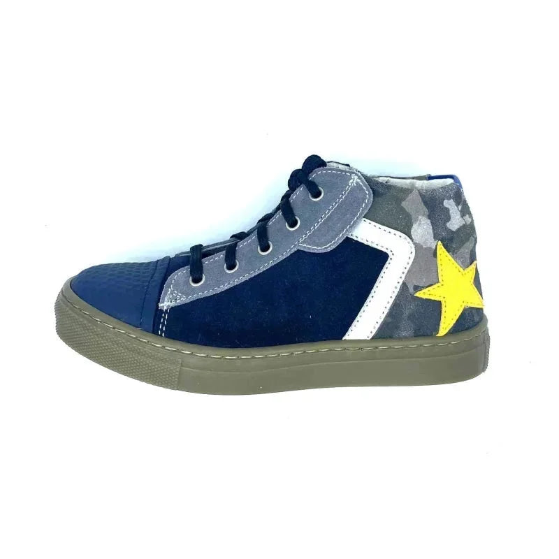 Hoops Hoops Δερμάτινα Χειροποιήτα Ανατομικά Μποτάκια για Αγόρι Μπλε Μποτάκι Αγόρι / Boots Boys Hoops-4782-Blue-Poline-_-_-897